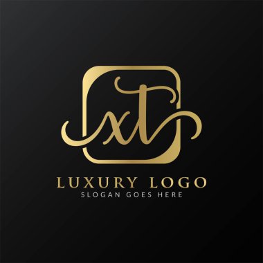 Yaratıcı harf XT Logo Tasarım Vektör Şablonu. İlk Lüks Mektup XT Logo Tasarımı
