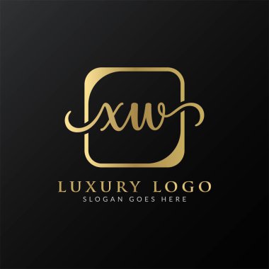 Yaratıcı harf XW Logo Tasarım Vektör Şablonu. İlk Lüks Mektup XW Logo Tasarımı