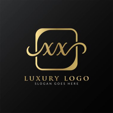 Yaratıcı harf XX Logo Tasarım Vektör Şablonu. İlk Lüks Mektup XX Logo Tasarımı