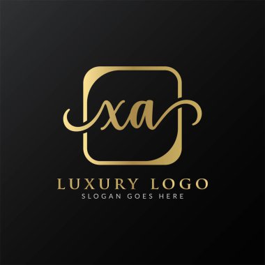 Yaratıcı harf XA Logo Tasarım Vektör Şablonu. İlk Lüks Mektup XA Logo Tasarımı