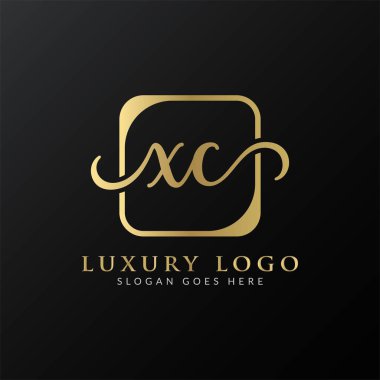 Yaratıcı harf XC Logo Tasarım Vektör Şablonu. İlk Lüks Mektup XC Logo Tasarımı