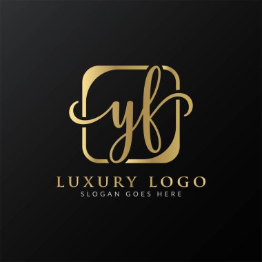 YF Logo Tasarım Vektör Şablonu. İlk Lüks Mektup YF Vektör İllüstrasyonu