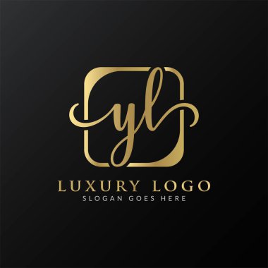YL Logo Tasarım Vektör Şablonu. İlk Lüks Mektup YL Vektör İllüstrasyonu