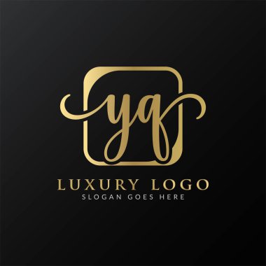 YQ Logo Tasarım Vektör Şablonu. İlk Lüks Mektup YQ Vektör İllüstrasyonu