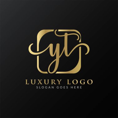YT Logo Tasarım Vektör Şablonu. İlk Lüks Mektup YT Vektör İllüstrasyonu