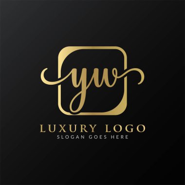 YW Logo Tasarım Vektör Şablonu. İlk Lüks Mektup YW Vektör İllüstrasyonu