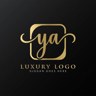 YA Logo Tasarım Vektör Şablonu. İlk Lüks Mektup YA Vektör İllüstrasyonu