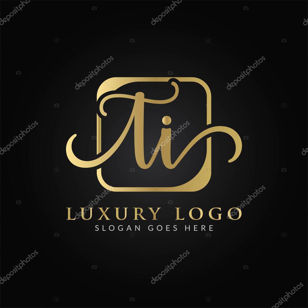 Initial TI letter Logo Design vector Template. Abstract Luxury Letter TI logo Design