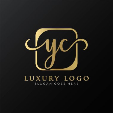 YC Logo Tasarım Vektör Şablonu. İlk Lüks Mektup YC Vektör İllüstrasyonu