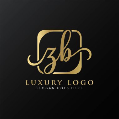 ZB Logo Tasarım Vektör Şablonu. İlk Lüks Mektup ZB Vektör İllüstrasyonu
