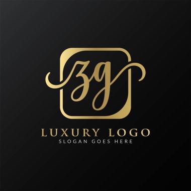 ZG Logo Tasarım Vektör Şablonu. İlk Lüks Mektup ZG Vektör İllüstrasyonu