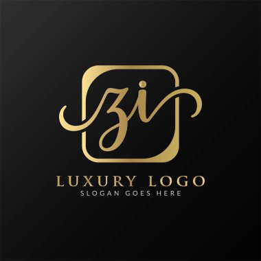 ZI Logo Tasarım Vektör Şablonu. İlk Lüks Mektup ZI Vektör İllüstrasyonu