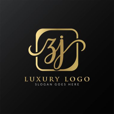 ZJ Logo Tasarım Vektör Şablonu. İlk Lüks Mektup ZJ Vektör İllüstrasyonu