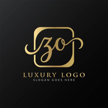 ZO Logo Tasarım Vektör Şablonu. Başlangıç Lüks Mektup ZO Vektör İllüstrasyonu