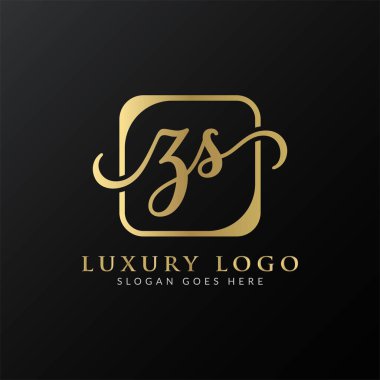 ZS Logo Tasarım Vektör Şablonu. İlk Lüks Mektup Z S Vektör İllüstrasyonu