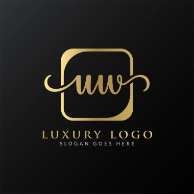 İlk UW harfi Logo Tasarım Şablonu. Soyut Lüks Mektup UW logo Tasarımı