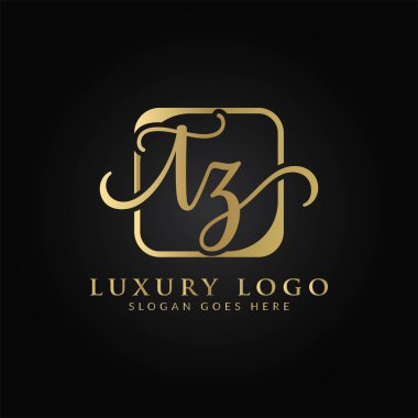 İlk TZ harfi Logo Tasarım Şablonu. Soyut Lüks Mektup TZ logo Tasarımı