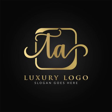 İlk TA harfi Logo Tasarım Vektör Şablonu. Soyut Lüks Mektup TA logo tasarımı