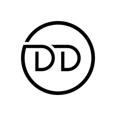 İlk DD Harf Logosu Yaratıcı Tipografi Vektör Şablonu. Yaratıcı Çember Harf DD Logo Tasarımı