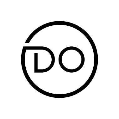 İlk DO Mektup Yaratıcı Tipografi Vektör Şablonu. Creative Circle Letter DO Logo Tasarımı