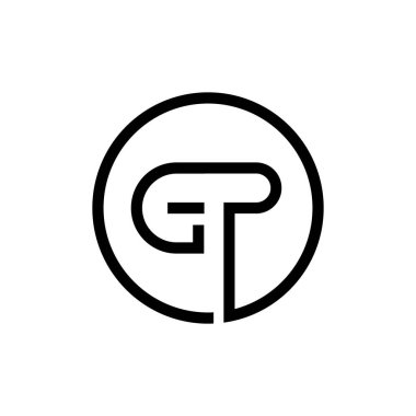 Başlangıç Çemberi GP Harf Logosu Yaratıcı Tipografi Vektör Şablonu. Yaratıcı Harf GP logo tasarımı