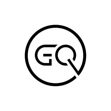 İlk Çember GQ Harf Logosu Yaratıcı Tipografi Vektör Şablonu. Yaratıcı Harf GQ logo tasarımı