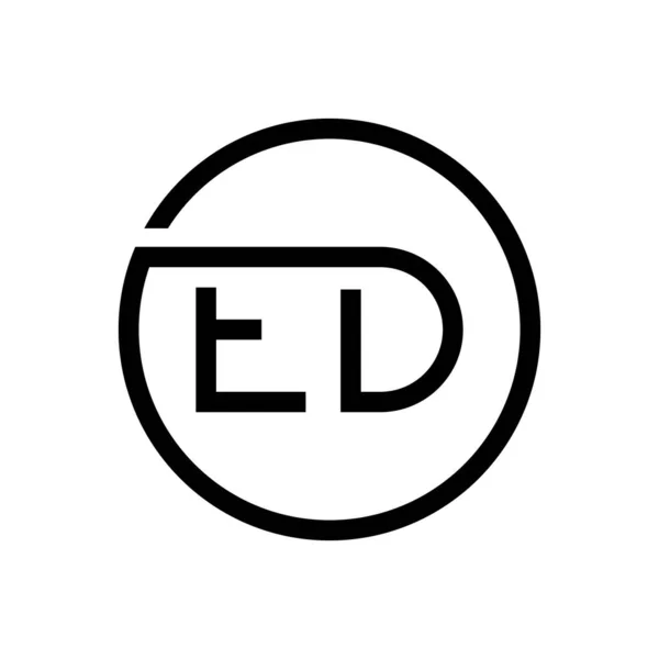 初期のEdレターロゴクリエイティブタイポグラフィベクトルテンプレート クリエイティブサークルレターEdロゴデザイン — ストックベクタ