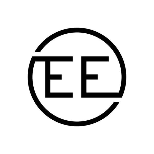 初期のEeレターロゴクリエイティブタイポグラフィベクターテンプレート Creative Circle Letter Eeロゴデザイン — ストックベクタ