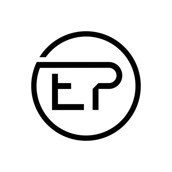 初期のEpレターロゴクリエイティブタイポグラフィベクターテンプレート Creative Circle Letter Epのロゴデザイン — ストックベクタ