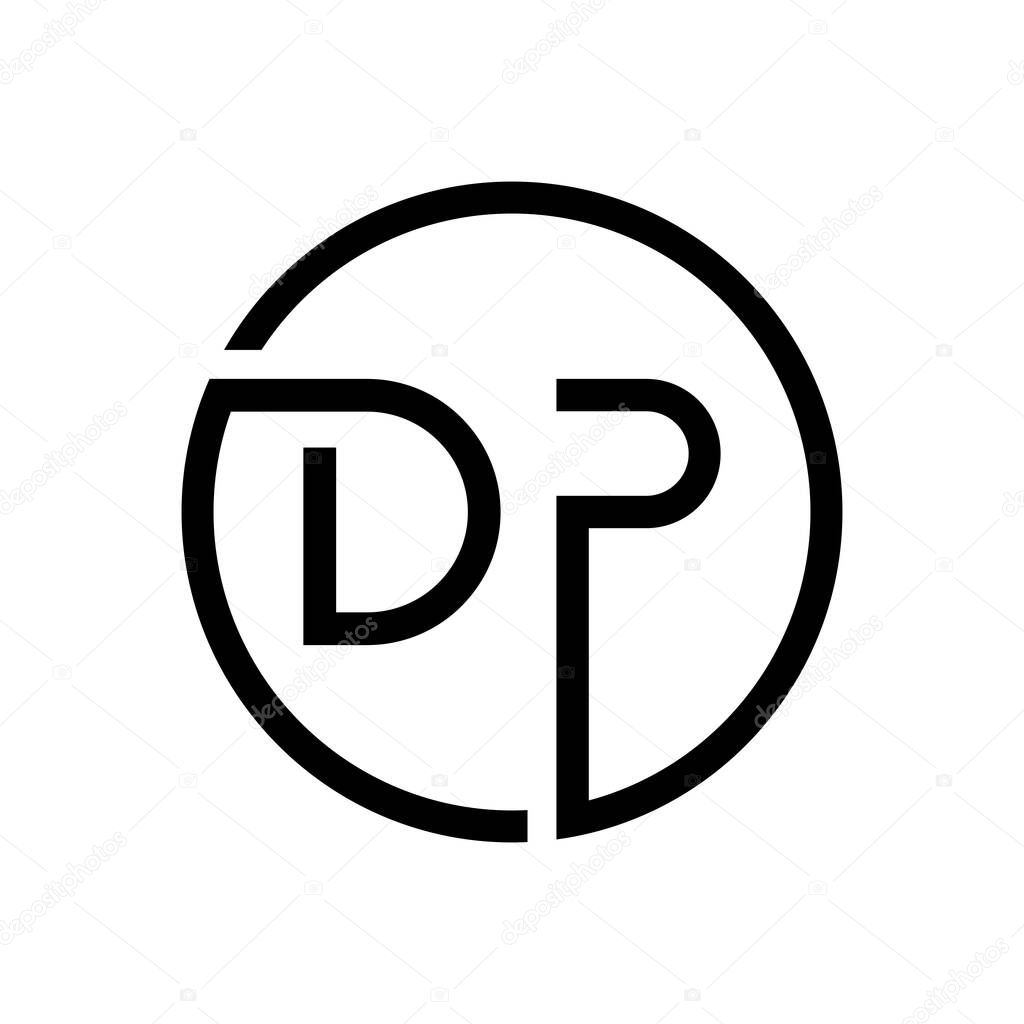 Initial DP Letter Logo Creative Typography Vector Template. Creative Circle Letter DP Logo Design