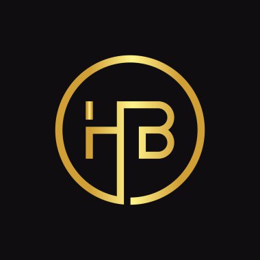 HB Logo Tasarım Vektör Şablonu. İlk Çember Harf HB Vektör İllüstrasyonu