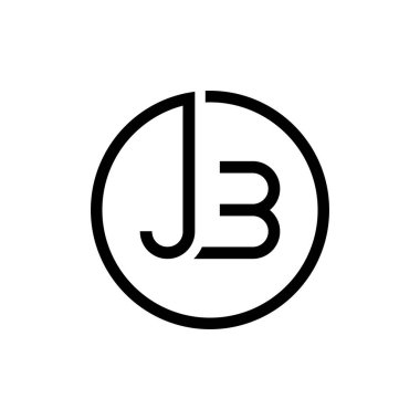 Yaratıcı harf JB Logo Tasarım Vektör Şablonu. İlk Çember Harf JB Logo Tasarımı