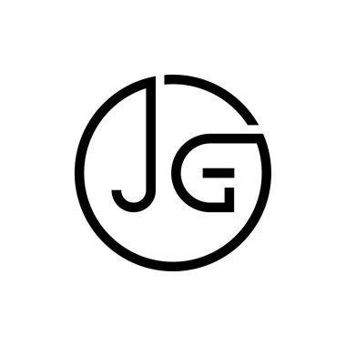 Yaratıcı harf JG Logo Tasarım Vektör Şablonu. İlk Çember Harf JG Logo Tasarımı
