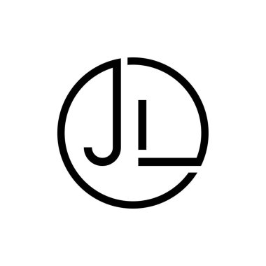 Yaratıcı harf JL Logo Tasarım Vektör Şablonu. İlk Çember Harf JL Logo Tasarımı