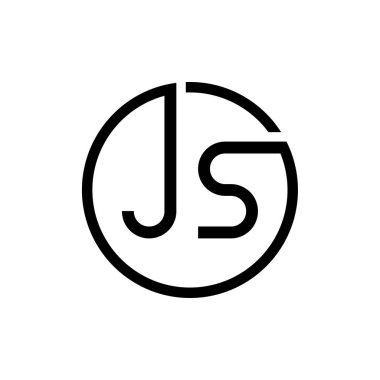 Yaratıcı harf JS Logo Tasarım Vektör Şablonu. İlk Çember Harf JS Logo Tasarımı