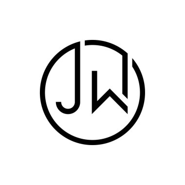 Yaratıcı harf JW Logo Tasarım Vektör Şablonu. İlk Çember Harf JW Logo Tasarımı
