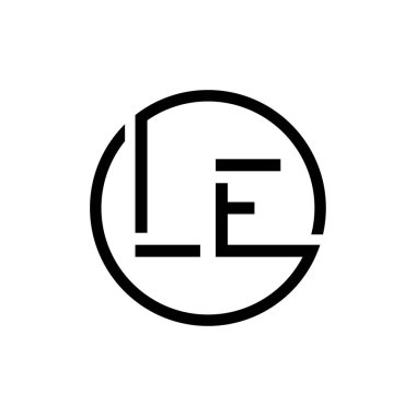 Baş Çember LE harfi Logo Tasarım Şablonu. Soyut Harf LE logo tasarımı