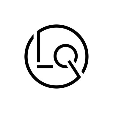 İlk Çember LQ harfi Logo Tasarım Şablonu. Soyut Harf LQ logo Tasarımı