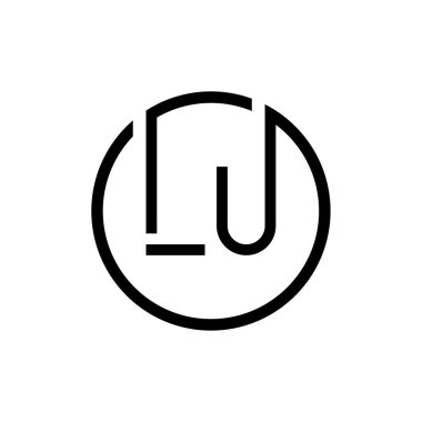 İlk Çember LU harfi Logo Tasarım Şablonu. Soyut Harf LU logo Tasarımı