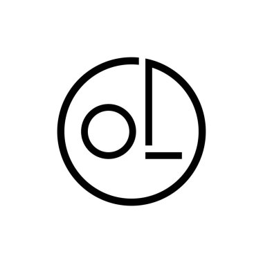 İlk Çember Harf OL Logo Tasarım Vektör Şablonu. Soyut Asgari OL Harf Logosu Tasarımı