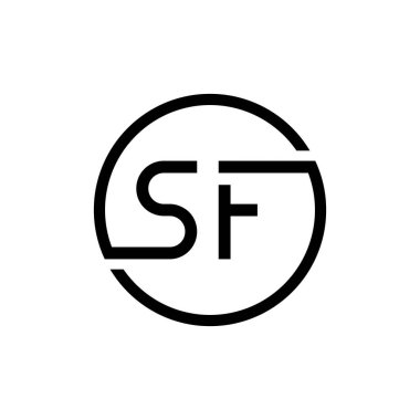 İlk Çember SF harfi Logo Tasarım Şablonu. Soyut Harf SF logosu Tasarımı