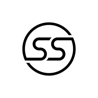 İlk Çember SS harfi Logo Tasarım Şablonu. Soyut Harf SS logo tasarımı