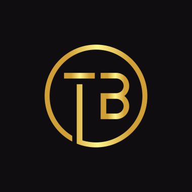 İlk Çember TB harf Logo Tasarım Şablonu. Soyut Harf TB logo Tasarımı