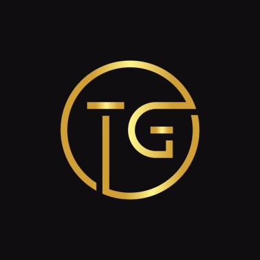 İlk Çember TG harf Logo Tasarım Şablonu. Soyut Harf TG logo Tasarımı
