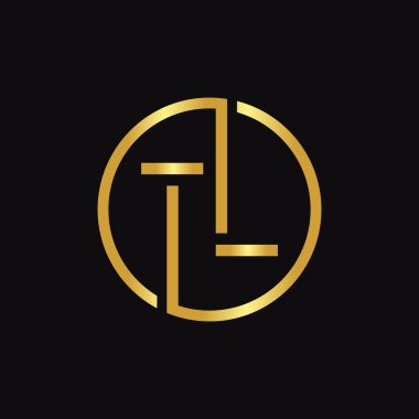 İlk Circle TL harfi Logo Tasarım Şablonu. Soyut Harf TL logosu Tasarımı