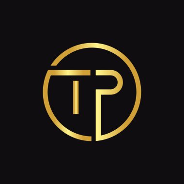 İlk Çember TP harfi Logo Tasarım Şablonu. Soyut Harf TP logosu Tasarımı
