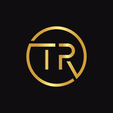 İlk Çember TR harfi Logo Tasarım Şablonu. Soyut Harf TR logo Tasarımı