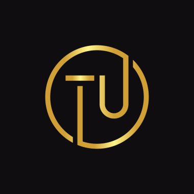 İlk Çember TU harfi Logo Tasarım Şablonu. Soyut Harf TU logo Tasarımı