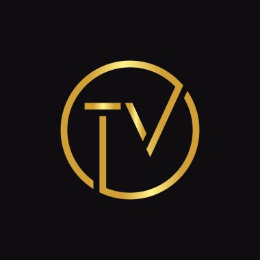 İlk Circle TV harfi Logo Tasarım Vektör Şablonu. Soyut Harf TV logosu Tasarımı