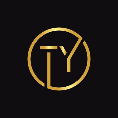İlk Çember TY harfi Logo Tasarım Şablonu. Soyut Harf TY logosu Tasarımı